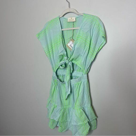 AUGUST ZAKAR FRONT TIE RESORT MINI DRESS NWT Size S/M - Picture 4 of 10